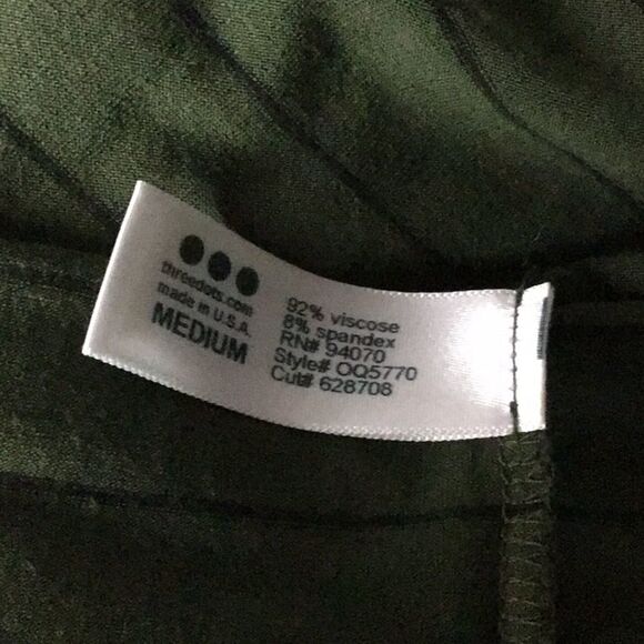 Three Dots Side Slit Kelley Green Striped Maxi Dress Size Medium - Picture 3 of 7